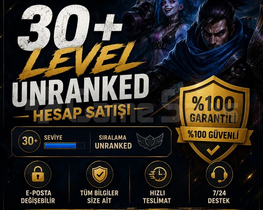 +30 LEVEL UNRANKED MAİLİ DEĞİŞEN HESAP
