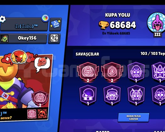 300 KOSTÜM 69K KUPA FULL KARAKTERLİ BOMBA HESAP