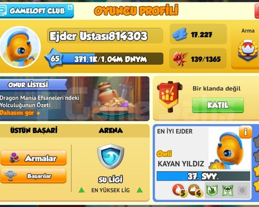 139 EJDER 65 SEVİYE MUKEMMEL HESAP!