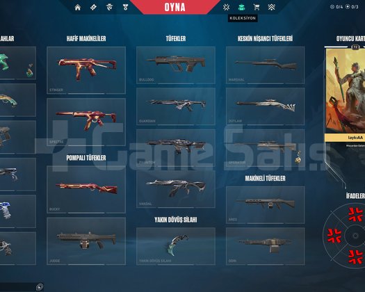 Peek ASC 3 Valorant hesabı skinli az seviyeli