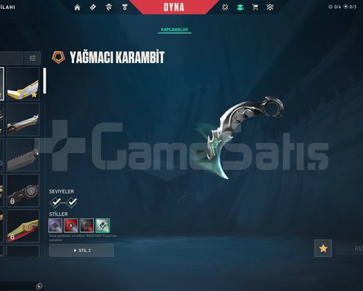 Peek ASC 3 Valorant hesabı skinli az seviyeli
