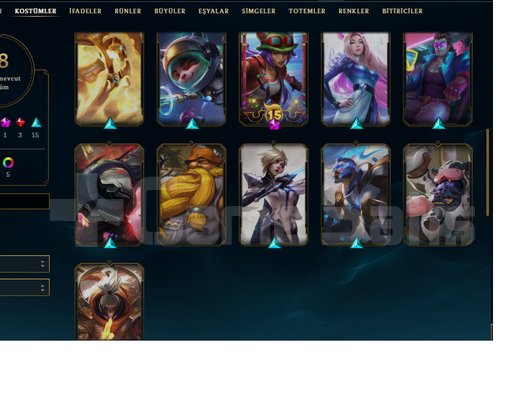 1K YA GÜZEL SKİNLER BULUNAN LOL HESABI BRONZ