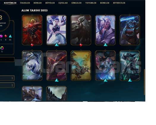 1K YA GÜZEL SKİNLER BULUNAN LOL HESABI BRONZ
