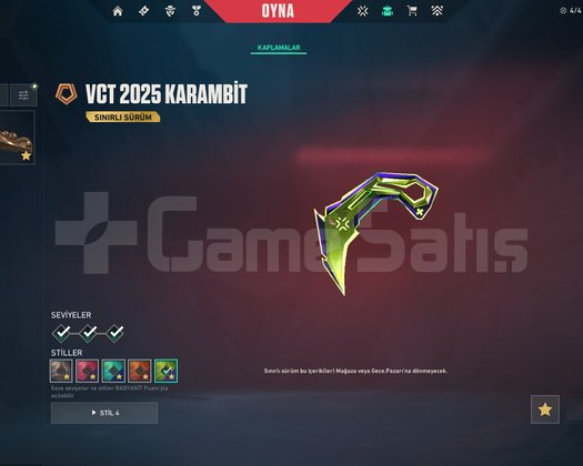 GÜNCEL IMMORTAL 1 VCT KARAMBİTLİ MAİNLİK HESAP