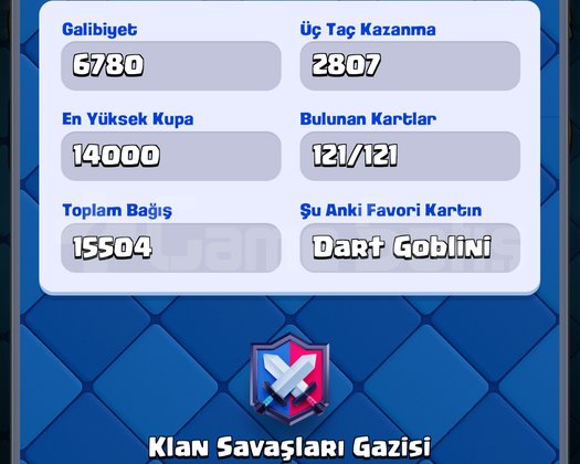 CLASH ROYALE 14000 KUPA HESAP