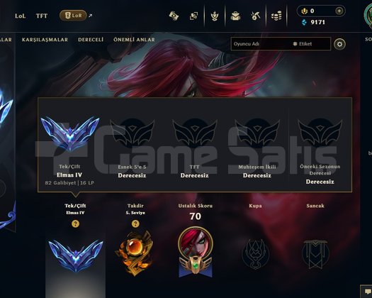 EUW ELMAS 4  10 SKİNLİ HESAP