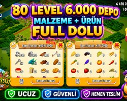 80 LEVEL 6.000 DEPO FULL MALZEME DOLU GARANTİLİ