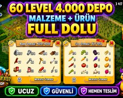 60 LEVEL 4000 DEPO FULL AĞIL DOLU GARANTİLİ
