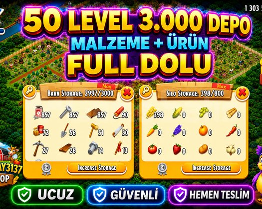 50 LEVEL 3.000 DEPO FULL AMBAR DOLU GARANTİLİ
