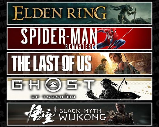 Elden +Spider 1 +TLOU1 +Tsushima +Wukong
