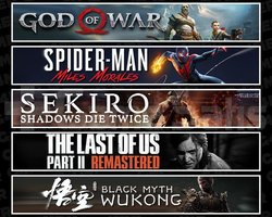 GOW +Miles +Sekiro +TLOU2 +Wukong