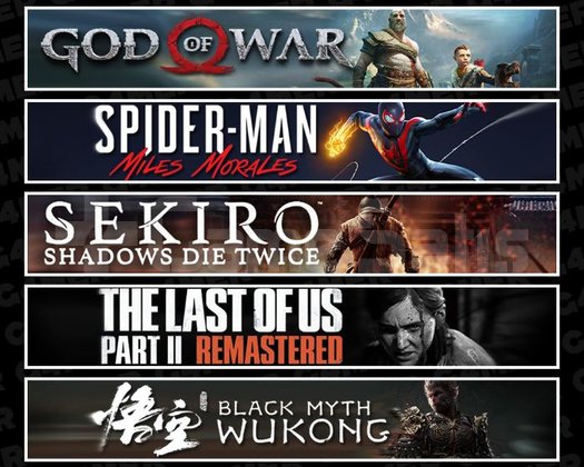 GOW +Miles +Sekiro +TLOU2 +Wukong