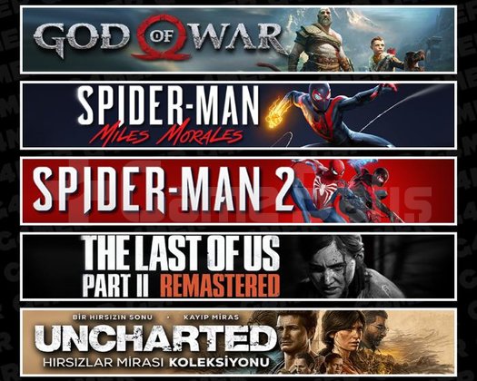 GOW +Miles +Spider 2 +TLOU2 +Uncharted