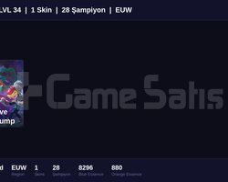 EUW / 34 LVL + 1 SKİN + UNRANKED !!