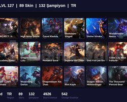 TR / 127 LVL + 89 SKİN + UNRANKED !!