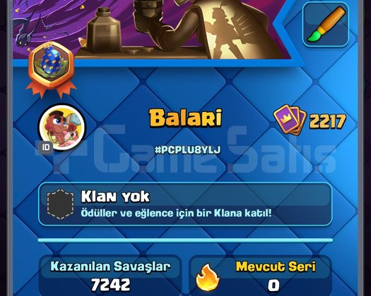 Kupa kasmalık Clash Royale hesabı