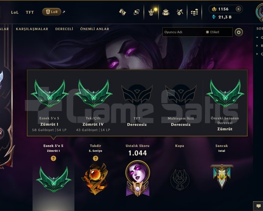 1400 KOSTÜM 545 LVL 21K ÖZ EFSANE DOLU MAİL HESAP