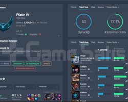 EUW 41W - 13L PLAT 4 HESAP +30 LP SMURFLUK HESAP
