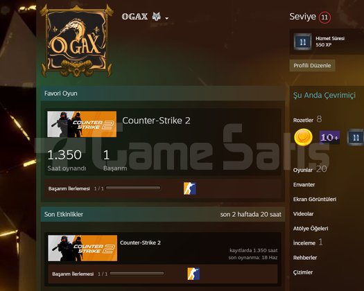 20 K ELO CS2 MADALYALI HESAP