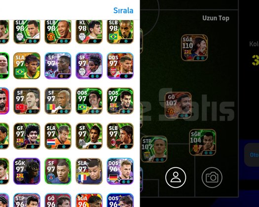 Yeni çıkan bütün kartlar mevcut 110 messi 109 haza
