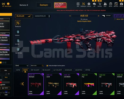 BOL SINIRSIZLI  ÇOĞU SİLAH +7 25-30K YATIRILDI
