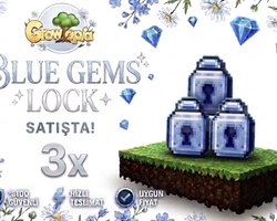 3x BLUE GEMS LOCK