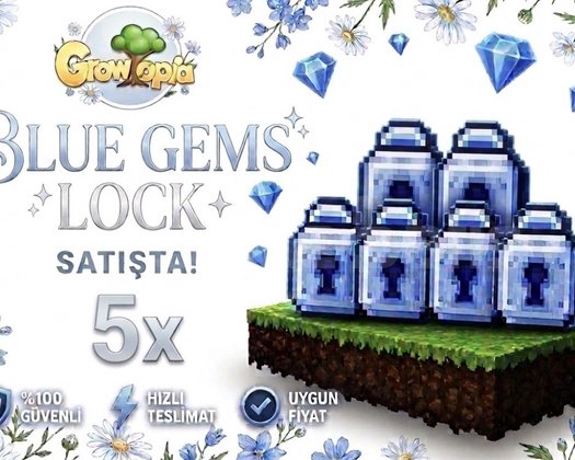 5x BLUE GEMS LOCK