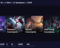 EUW / 33 LVL + 4 SKİN + IRON I !!