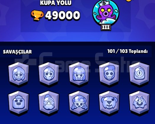 49K brawl stars hesabı 101 karakter 300+ skin