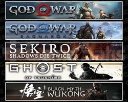 GOW +Ragnarök +Sekiro +Tsushima +Wukong