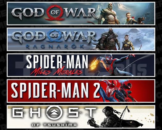 GOW +Ragnarök +Miles +Spider 2 +Tsushima
