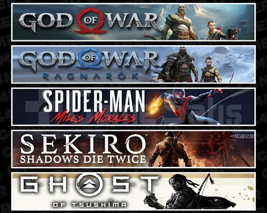 GOW +Ragnarök +Miles +Sekiro +Tsushima