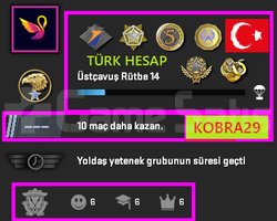 TR HESAP+FACEİT+ 6 MADALYA 70 WİN 264 SAAT SEÇKİN