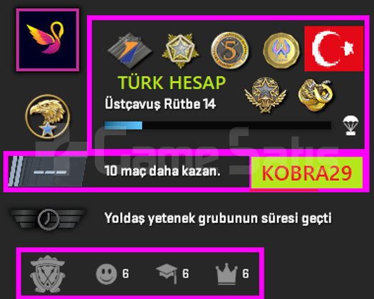 TR HESAP+FACEİT+ 6 MADALYA 70 WİN 264 SAAT SEÇKİN
