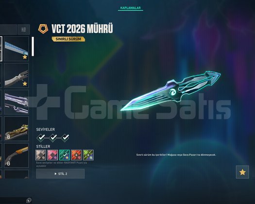 VCT 26 EVORİ ASA CESİT CESİT SKİNLER BOS SLOT YOK