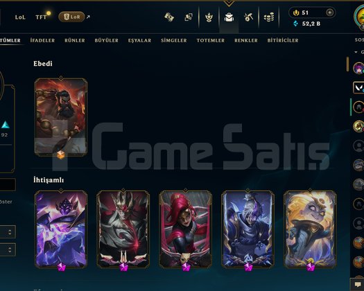166 skin full champ Zümrüt 3 hesap