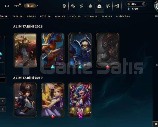 7 skin 425 rpli unranked lol account