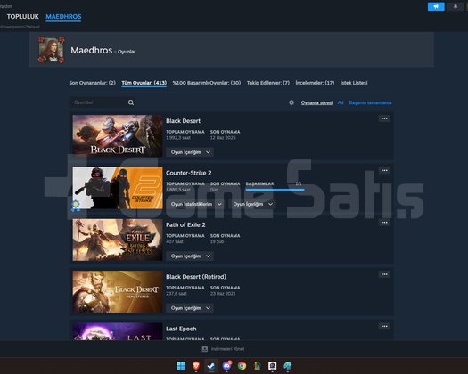 Kişisel Steam Hesabı | 71 Level | 379 Oyun | TEMİZ