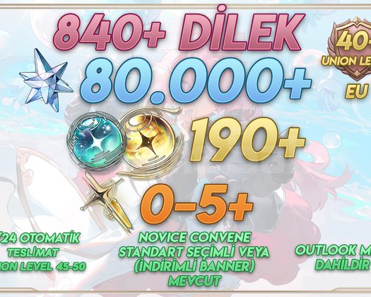 EU UL45+ | 840+ Wish 80000+ Astrite + 190 Tides