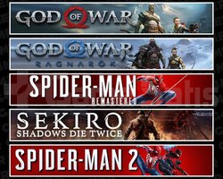GOW +Ragnarök +Spider 1 +Sekiro +Spider 2