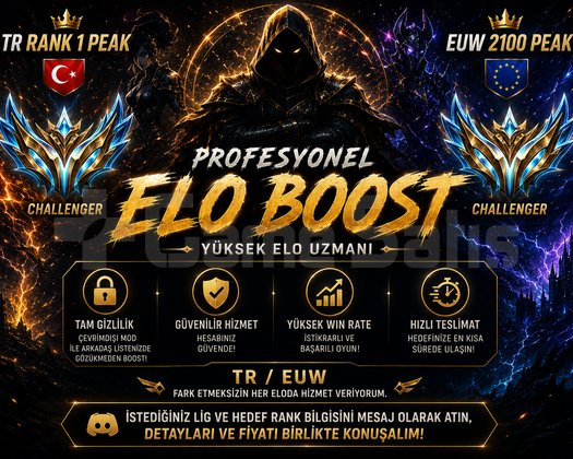 TR & EUW En Hızlı, En Güvenilir Elo Boost Hizmeti!