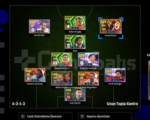 EFOOTBALL 110 MESSİ 107 BALE STEAM HESAP