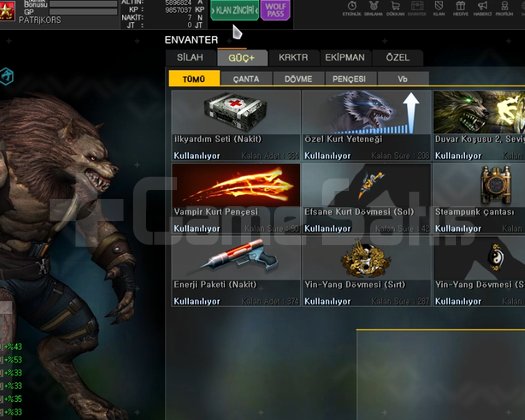 20BİN TL DEĞERİNDE FULL ARTI FULL WOLFTEAM HESABI