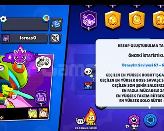42k 2020 Brawl Stars+ 8800 Kupa Clash royale hesab