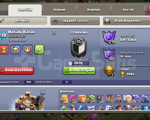 Clash of clans hesabı