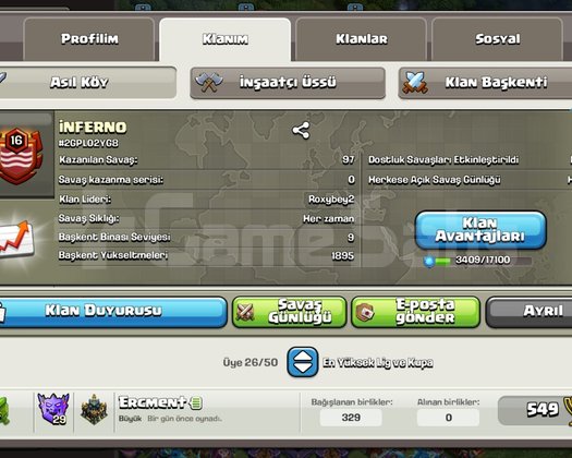 İNFERNOOO SATILIK KLAN 16 SEVİYEE