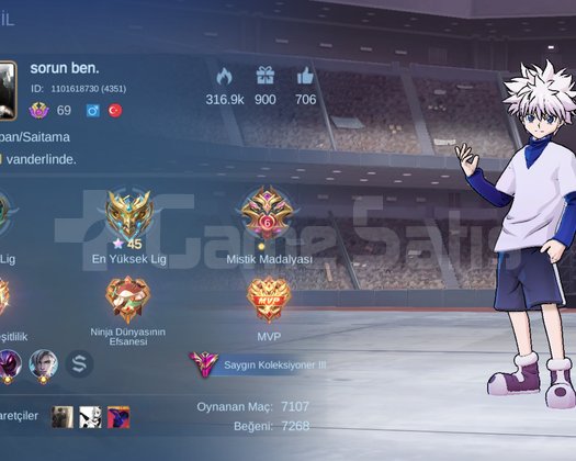 SATILIK SELENA HAYABUSA MAIN HESAP 340 KOSTÜM