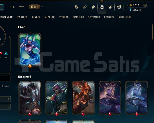 TR - LVL 172 - ZÜMRÜT - 66 SKIN -1010 RP 500 TL-