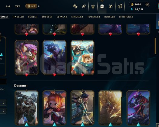 TR - LVL 172 - ZÜMRÜT - 66 SKIN -1010 RP 500 TL-