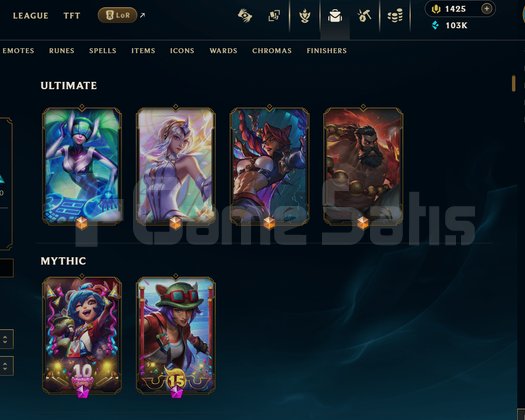 EUW 302 Kostüm 172 Şampiyon Plat 3 Hesap 1425 RP